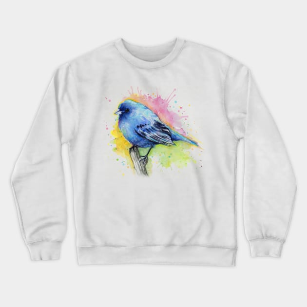 Indigo Bunting Crewneck Sweatshirt by Olechka